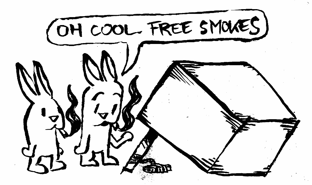 Rabbit trap smoking cigarettes oh cool free smokes