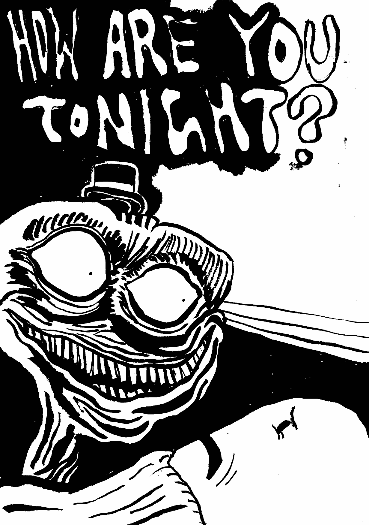 horrible man sleep paralysis monster top hat greeting you at mindnight or past